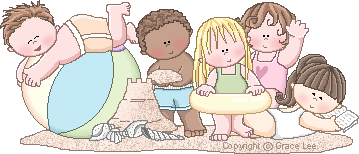 Children at the beach